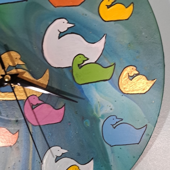 Hand Crafted Colorful Duck Wall Clock - Picture 5 of 8